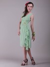 V-neck A-line Knee-length Chiffon Flower(s) Bridesmaid Dresses #DOB02042137