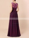Lace Chiffon A-line V-neck Floor-length Ruffles Bridesmaid Dresses #DOB01013571