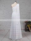 Chiffon Sheath/Column One Shoulder Floor-length Ruffles Bridesmaid Dresses #DOB01013575