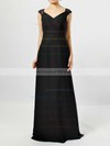 Lace Chiffon Empire V-neck Floor-length Ruffles Bridesmaid Dresses #DOB01013582