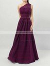 Lace Chiffon A-line One Shoulder Floor-length Ruffles Bridesmaid Dresses #DOB01013594