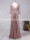 Chiffon Tulle Sheath/Column Scoop Neck Floor-length Appliques Lace Mother of the Bride Dresses #DOB01021704
