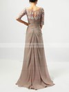 Chiffon Tulle A-line V-neck Floor-length Appliques Lace Mother of the Bride Dresses #DOB01021705