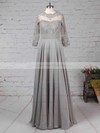 Chiffon Tulle A-line Scoop Neck Floor-length Appliques Lace Mother of the Bride Dresses #DOB01021724