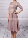 Lace Chiffon A-line Scoop Neck Knee-length Mother of the Bride Dresses #DOB01021671