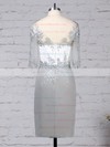 Chiffon Tulle Sheath/Column V-neck Knee-length Appliques Lace Mother of the Bride Dresses #DOB01021682
