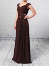 Chiffon Tulle A-line V-neck Floor-length Beading Mother of the Bride Dresses #DOB01021713