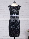 Lace Sheath/Column Scoop Neck Knee-length Beading Mother of the Bride Dresses #DOB01021681