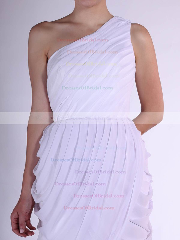 One Shoulder A-line Knee-length Chiffon Pleats Bridesmaid Dresses #DOB02042144
