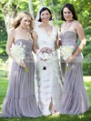 Tulle A-line Sweetheart Floor-length Sashes / Ribbons Bridesmaid Dresses #DOB01013685