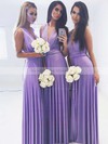 Jersey A-line V-neck Floor-length Bridesmaid Dresses #DOB01013620