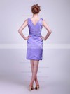 V-neck Sheath/Column Knee-length Satin Ruched Bridesmaid Dresses #DOB01012021