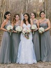 Tulle A-line One Shoulder Floor-length Bridesmaid Dresses #DOB01013660