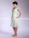 V-neck A-line Tea-length Chiffon Pleats Bridesmaid Dresses #DOB01012032