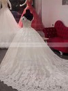 Tulle Ball Gown Off-the-shoulder Chapel Train Appliques Lace Wedding Dresses #DOB00023346
