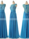 Discounted A-line Scoop Neck Chiffon Tulle Appliques Lace Light Sky Blue Bridesmaid Dresses #DOB010020101630