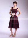 Square A-line Tea-length Chiffon Ruffles Bridesmaid Dresses #DOB01012033