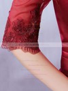 A-line Off-the-shoulder Satin Floor-length Appliques Lace Burgundy Bridesmaid Dresses #DOB010020102406
