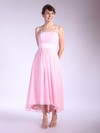 Square A-line Asymmetrical Chiffon Pleats Bridesmaid Dresses #DOB01012034