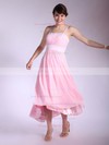 Square A-line Asymmetrical Chiffon Pleats Bridesmaid Dresses #DOB01012034
