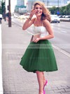 Two Piece A-line Sweetheart Tulle Knee-length Ruffles Trendy Bridesmaid Dresses #DOB010020102755