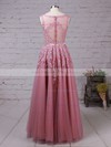 A-line Scoop Neck Tulle Floor-length Appliques Lace Graceful Bridesmaid Dresses #DOB010020102804