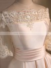 Ball Gown Off-the-shoulder Satin Short/Mini Appliques Lace 1/2 Sleeve New Bridesmaid Dresses #DOB010020103039