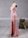 Sheath/Column V-neck Silk-like Satin Floor-length Split Front Backless Sexy Bridesmaid Dresses #DOB010020103662