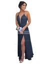 A-line V-neck Chiffon Ankle-length with Split Front Bridesmaid Dresses #DOB010020104497