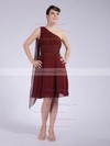 One Shoulder A-line Knee-length Chiffon Pleats Bridesmaid Dresses #DOB01012043