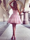 A-line Sweetheart Satin Short/Mini Ruffles Bridesmaid Dresses #DOB010020105931