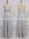 A-line Straps Chiffon Floor-length Appliques Bridesmaid Dresses #DOB01002015284