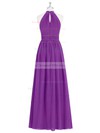 Chiffon A-line Halter Floor-length Ruffles Bridesmaid Dresses #DOB01013731