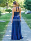 Chiffon A-line Halter Floor-length Lace Bridesmaid Dresses #DOB01013758