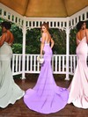 Jersey Trumpet/Mermaid Sweetheart Sweep Train Appliques Lace Bridesmaid Dresses #DOB01013742