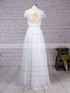 Lace Chiffon A-line V-neck Floor-length Ruffles Wedding Dresses #DOB00023283