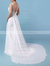 Chiffon Trumpet/Mermaid Scoop Neck Watteau Train Appliques Lace Wedding Dresses #DOB00023156