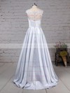 Satin Tulle Ball Gown Scoop Neck Floor-length Appliques Lace Wedding Dresses #DOB00023313