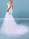 Tulle Trumpet/Mermaid Sweetheart Sweep Train Ruched Wedding Dresses #DOB00023219