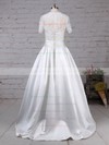 Lace Satin Ball Gown Sweetheart Floor-length Bow Wedding Dresses #DOB00023256