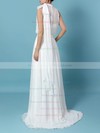 Chiffon A-line Sweetheart Sweep Train Beading Wedding Dresses #DOB00023260