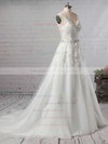 Organza Princess V-neck Court Train Beading Wedding Dresses #DOB00023147