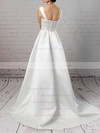 Satin Ball Gown Square Neckline Sweep Train Beading Wedding Dresses #DOB00023171
