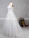 Tulle Ball Gown Strapless Sweep Train Appliques Lace Wedding Dresses #DOB00023175