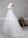 Organza Ball Gown V-neck Sweep Train Beading Wedding Dresses #DOB00023277