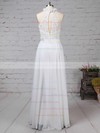 Lace Chiffon A-line High Neck Floor-length Beading Wedding Dresses #DOB00023296