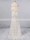 Lace Trumpet/Mermaid Off-the-shoulder Sweep Train Sashes / Ribbons Wedding Dresses #DOB00023361