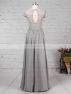 A-line Scoop Neck Lace Chiffon Floor-length Sashes / Ribbons Bridesmaid Dresses #DOB01013469