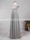 A-line Scoop Neck Lace Chiffon Floor-length Sashes / Ribbons Bridesmaid Dresses #DOB01013469