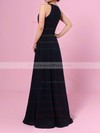 A-line Scoop Neck Chiffon Floor-length Sashes / Ribbons Bridesmaid Dresses #DOB01013472